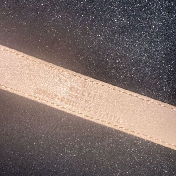 Brand new with box and dustbag Gucci Cream and Gold Belt GG Buckle size 65 - Picture 5 of 5